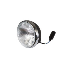 EMGO REFLEKTOR / LAMPA UNIWERSALNA KOMPLETNA CZARNA Z CHROMOWANYM PIERŚCIENIEM (ŚREDNICA WKŁADU 7" / 17,80CM)