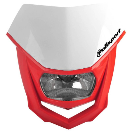 POLISPORT PROMOCJA LAMPA PRZEDNIA MODEL HALO (ŻARÓWKA HALOGENOWA) KOLOR BIAŁY/CZERWONY