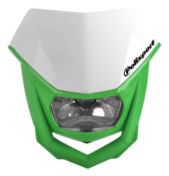 POLISPORT PROMOCJA LAMPA PRZEDNIA MODEL HALO (ŻARÓWKA HALOGENOWA) KOLOR BIAŁY/ZIELONY