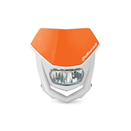 POLISPORT LAMPA PRZEDNIA UNIWERSALNA HALO Z ŻARÓWKĄ LED KOLOR POMARAŃCZOWY KTM