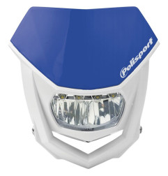 POLISPORT PROMOCJA LAMPA PRZEDNIA UNIWERSALNA HALO Z ŻARÓWKĄ LED KOLOR NIEBIESKI YAMAHA