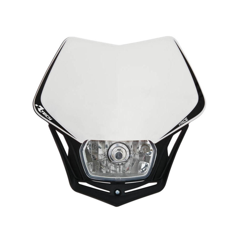 RACETECH (RTECH) LAMPA PRZEDNIA V-FACE KOLOR BIAŁY/CZARNY