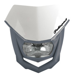 POLISPORT WYPRZEDAŻ LAMPA PRZEDNIA MODEL HALO (ŻARÓWKA HALOGENOWA) KOLOR BIAŁY/SZARY