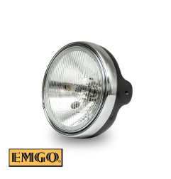 EMGO REFLEKTOR / LAMPA UNIWERSALNA KOMPLETNA H4 CZARNA WZÓR KAWASAKI MODELE Z1 I KZ