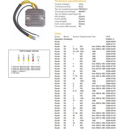 DZE REGULATOR NAPIĘCIA SUZUKI GS 250/400/450/550/650/750/1000; GSX 400/750/1000/1100 (ESR100,ESR090)