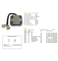DZE REGULATOR NAPIĘCIA SUZUKI DR 250SE '90-'95; DR 350SE '90-'99; LS 650 SAVAGE '95-'12; SV 650 '99-'02; CAGIVA 650