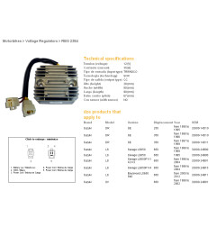 DZE REGULATOR NAPIĘCIA SUZUKI DR 250SE '90-'95; DR 350SE '90-'99; LS 650 SAVAGE '95-'12; SV 650 '99-'02; CAGIVA 650