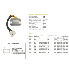 DZE REGULATOR NAPIĘCIA SUZUKI LT-F 160 '91-'01; LT-F 250 QUADRUNNER '87-'98; LT-F 300 'KING QUAD '91-'98; DR-Z 250