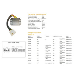 DZE REGULATOR NAPIĘCIA SUZUKI LT-F 160 '91-'01; LT-F 250 QUADRUNNER '87-'98; LT-F 300 'KING QUAD '91-'98; DR-Z 250