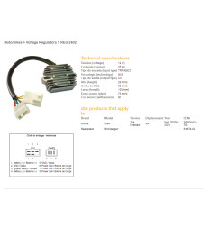DZE REGULATOR NAPIĘCIA HONDA CBR 900RR '02-'03 (CBR954) (ESR690) (31600-MCJ-750) (SH678DA) (35A)