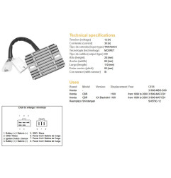 DZE REGULATOR NAPIĘCIA HONDA CBR 1100XX '99-'00 (31600-MAT-E01) (SH579C-12) (ESR684)