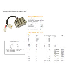 DZE REGULATOR NAPIĘCIA SUZUKI GN 125 '91-'01; GN 250 '88-'01; GS 125 '99-'00; EN 125 '03-'08; BETA (ESR142)