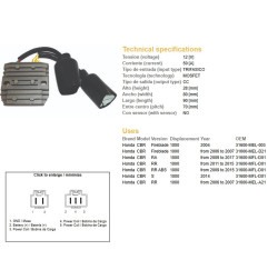 DZE REGULATOR NAPIĘCIA HONDA CBR 1000RR FIREBLADE '04-'15 (50A) (31600-MFL-D01; 31600-MEL-A21) (ESR680;ESR439)