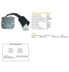 DZE REGULATOR NAPIĘCIA HONDA NT 700V DEAUVILLE '06-'11 (31600-MEW-921) MOSFET (50A)