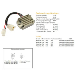 DZE REGULATOR NAPIĘCIA ARCTIC CAT 250/300 '98-'03 (3530-014)