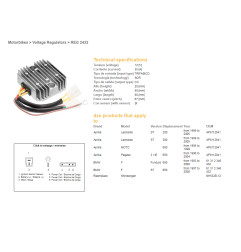 DZE REGULATOR NAPIĘCIA BMW F 650F/ST '93-'00; APRILIA 650 PEGASO '96-04; LEONARDO 250/300ST '99-'05