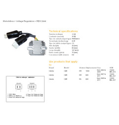 DZE REGULATOR NAPIĘCIA HONDA CBR 600RR '07-'11; CBR 1000RR '04-'05 (31600-MEL-821) (ESR439) (SH678FD; SH678FB)