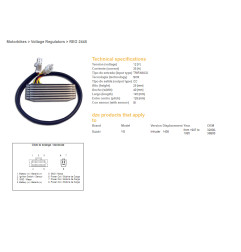 DZE REGULATOR NAPIĘCIA SUZUKI VS 1400 INTRUDER '87-'95 (OEM-32800-38B00) (ESR750) (SH576-12) (35A)