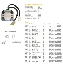 DZE REGULATOR NAPIĘCIA SUZUKI DL 650 V-STROM '04-'09; SV 650 '03-'08; SV 1000 '03-'07; VL 800 VOLUSIA '01-'02; LT-A