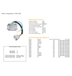 DZE REGULATOR NAPIĘCIA APRILIA PEGASO 600/650 '90-'95; RS 125/250 '95-'09; RX 125 '94-'08; LEONARDO; SCARABEO (ESR087)