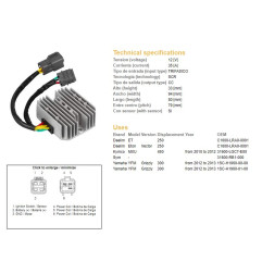 DZE REGULATOR NAPIĘCIA YAMAHA YFM 300 GRIZZLY '12-'13; KYMCO MXU 450 '10-'12 (1SC-H1960-00-00, 1SC-H1960-01-00)