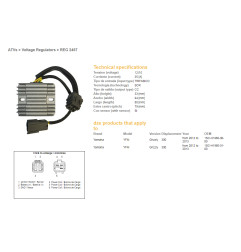 DZE REGULATOR NAPIĘCIA YAMAHA YFM 300 GRIZZLY '12-'13; KYMCO MXU 450 '10-'12 (1SC-H1960-00-00, 1SC-H1960-01-00)