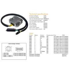 DZE REGULATOR NAPIĘCIA BMW F 650GS DAKAR '00-'07; F 650CS '01-'05; F 700GS '11-'16; F 800GS ADVENTURE '12-'16; F