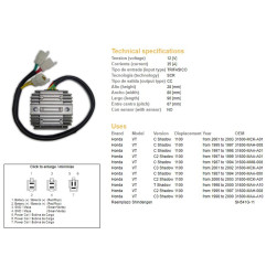 DZE REGULATOR NAPIĘCIA HONDA VT 1100C/C2/C3 SHADOW '87-'03 (35A) (31600-MAH-008) (ESR120) (SH541G-11)