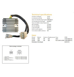 DZE REGULATOR NAPIĘCIA HONDA CBR 600RR '03-'06 (SH678-FA) (31600-MEE-872)