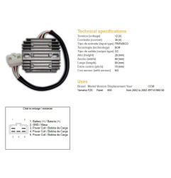 DZE REGULATOR NAPIĘCIA YAMAHA FZS 600 FAZER '02-'03 (5RT-81960-00) 35A