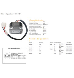 DZE REGULATOR NAPIĘCIA YAMAHA FZS 600 FAZER '98-'99; TDM 850 '93-'96; XVZ 1300 '96-'01 (35A) (ESR360)