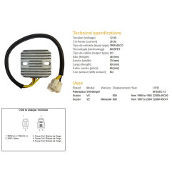 DZE REGULATOR NAPIĘCIA SUZUKI VZ 800 MARAUDER '97-'04, VX 800 '90-'93 (SH535C-12) (32800-45C00, 32800-45C01) (ESR560)