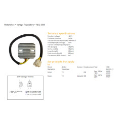 DZE REGULATOR NAPIĘCIA SUZUKI VZ 800 MARAUDER '97-'04, VX 800 '90-'93 (SH535C-12) (32800-45C00, 32800-45C01) (ESR560)