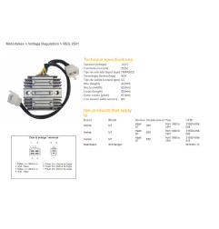 DZE REGULATOR NAPIĘCIA HONDA NTV 650 '88-'91 12V 35A (SH538C-12) (31600-MN8-008) (31600-MN8-028) (ESR252)