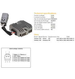 DZE REGULATOR NAPIĘCIA YAMAHA YFM 350 WARRIOR '02-'04; YMF WOLVERINE '02-'05 (OEM 4KB-81960-10)