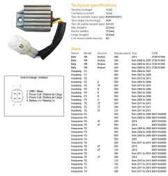 DZE REGULATOR NAPIĘCIA KTM EXC 125/200/250/300/400/525/530 '98-'13; XC-W 250/450/525 '07-'08