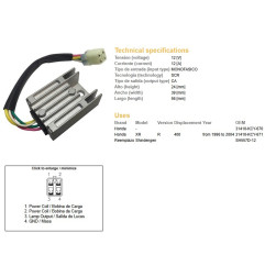 DZE REGULATOR NAPIĘCIA HONDA XR 400R '96-'04 (OEM 31410-KCY-670) (12A)