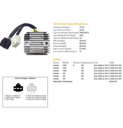 DZE REGULATOR NAPIĘCIA HONDA SH 125/150 '05-'12 (35A) (31600-KTF-641) (SH541PA) (ESR910)