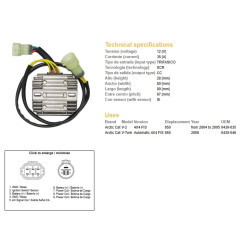 DZE REGULATOR NAPIĘCIA ARCTIC CAT 650 '04-'06 (OEM-0430-035, 0430-046) 12V35A