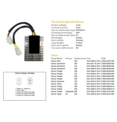 DZE REGULATOR NAPIĘCIA KYMCO XCTING 250/500 '06-'11; DINK 200 '06-'13; PEOPLE 125/200/250 '07-'14 (ESR921)