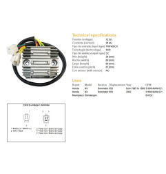 DZE REGULATOR NAPIĘCIA HONDA NX 650 DOMINATOR '95-'99; '02 (31600-MAN-621) (35A)