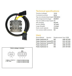 DZE REGULATOR NAPIĘCIA POLARIS SPORTSMAN 550 '09-'10, 850 '09-'10 (40111636) (50A)