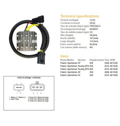 DZE REGULATOR NAPIĘCIA POLARIS SPORTSMAN 550 '09-'10, 850 '09-'10 (40111636) (50A)