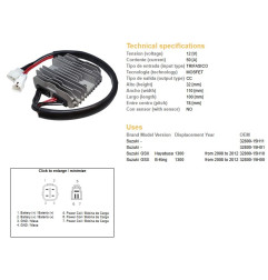 DZE REGULATOR NAPIĘCIA SUZUKI GSXR 1300 HAYABUSA '08-'12; B-KING 1300 '08-'12 (50A) (OEM:32800-15H10)