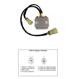 DZE REGULATOR NAPIĘCIA KAWASAKI ZX-6R 600 '00-'02; ZX-6RR 600 '03-'04; ZX-6R 636 '03-'04 (35A) (21066-1125)