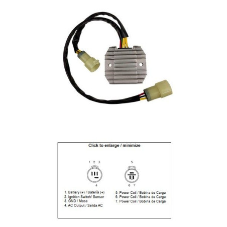 DZE REGULATOR NAPIĘCIA KAWASAKI ZX-6R 600 '00-'02; ZX-6RR 600 '03-'04; ZX-6R 636 '03-'04 (35A) (21066-1125)
