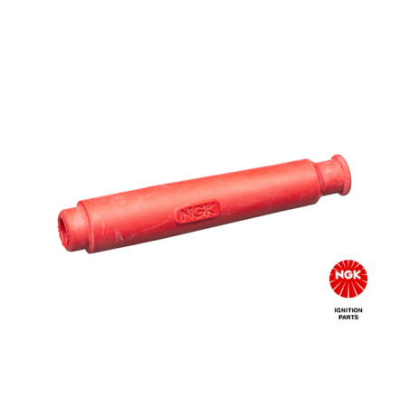 NGK FAJKA NA ŚWIECE (NR 8673) PROSTA (0) KOLOR CZERWONY, SILIKONOWA (GWINT 10,12 MM) (5K OHM)