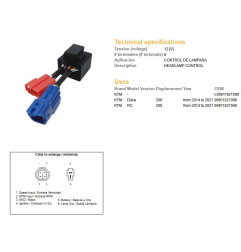 DZE MODUŁ ZAPŁONOWY LAMPA PRZEDNIA KTM 200 DUKE '14-'21; RC 200 '14-'21 (OEM 90911021000)