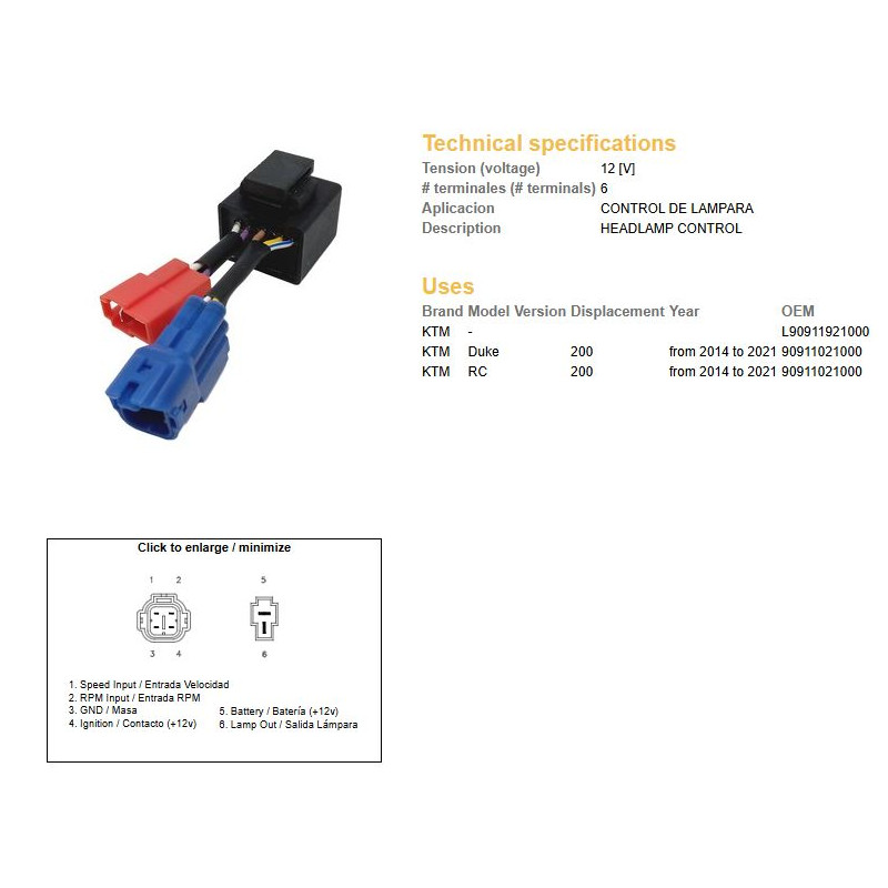 DZE MODUŁ ZAPŁONOWY LAMPA PRZEDNIA KTM 200 DUKE '14-'21; RC 200 '14-'21 (OEM 90911021000) DZE MODUŁ ZAPŁONOWY LAMPA PRZEDNIA KTM 200 DUKE '14-'21; RC 200 '14-'21 (OEM 90911021000)