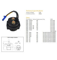 DZE PRZEKAŹNIK ROZRUSZNIKA KTM DUKE 125/200/250/390 '11-'19; RC 125/200/250/390 '14-'19 (OEM 90111058000) (100A)